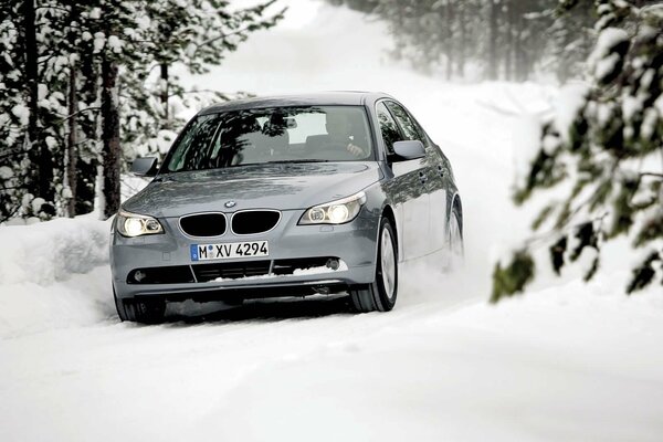 Voiture allemande dans la forêt d hiver