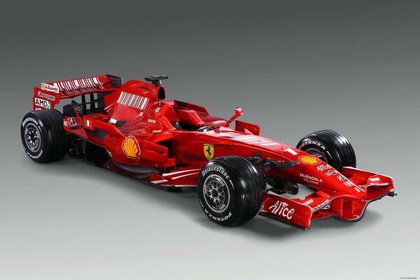 Wyścigowy czerwony samochód z Formuły 1