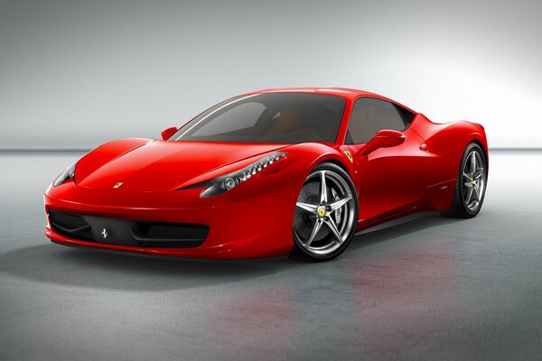 Stereotypical and beautiful red ferari