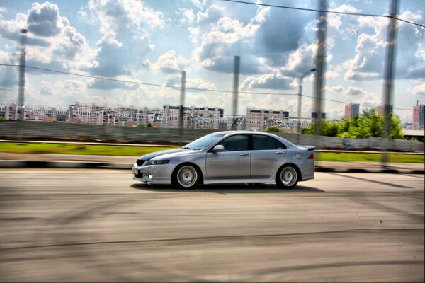 Honda Accord at speed on the road