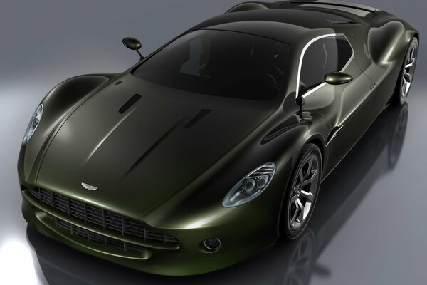 Aston Martin Konzept Aston Martin auf Reflexionshintergrund