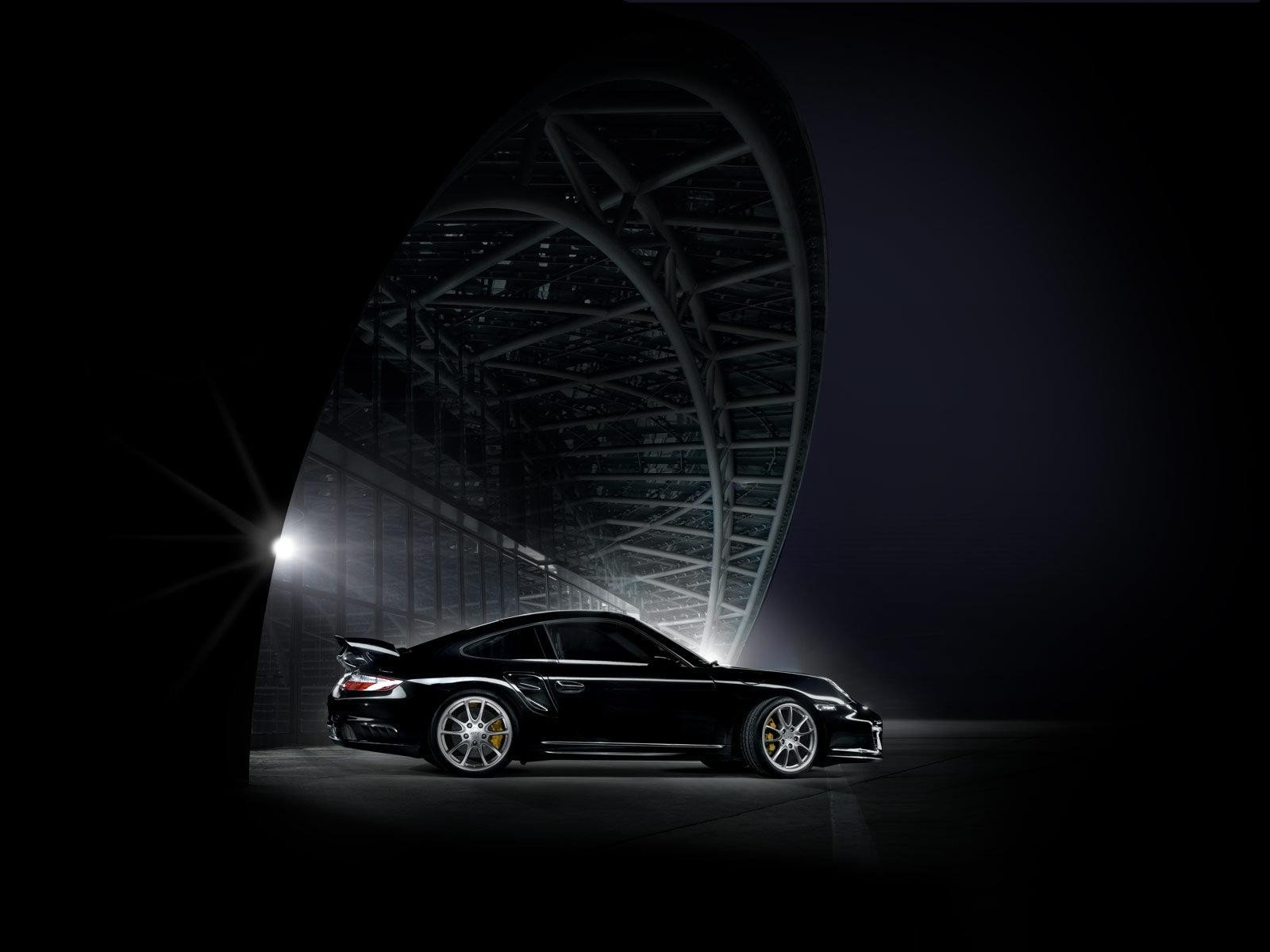 porsche ville nuit noir