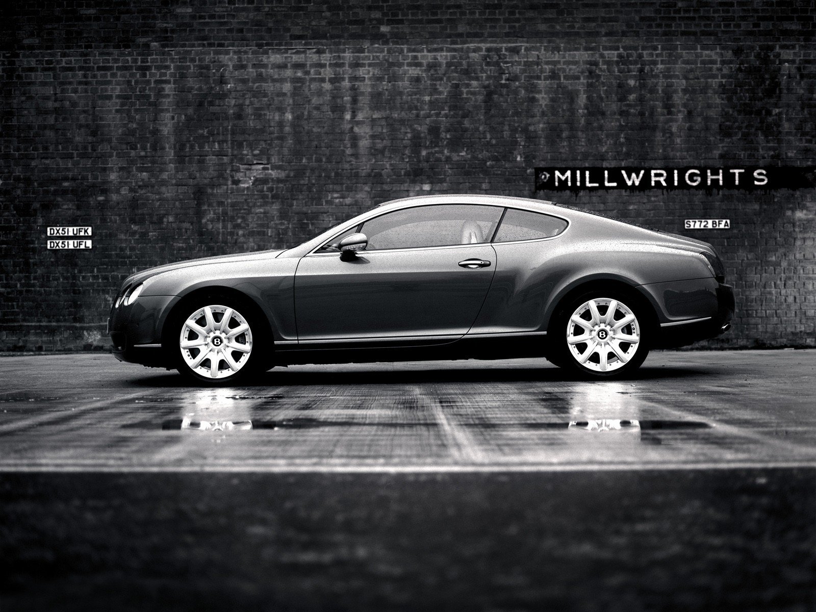 bentley black and white wall