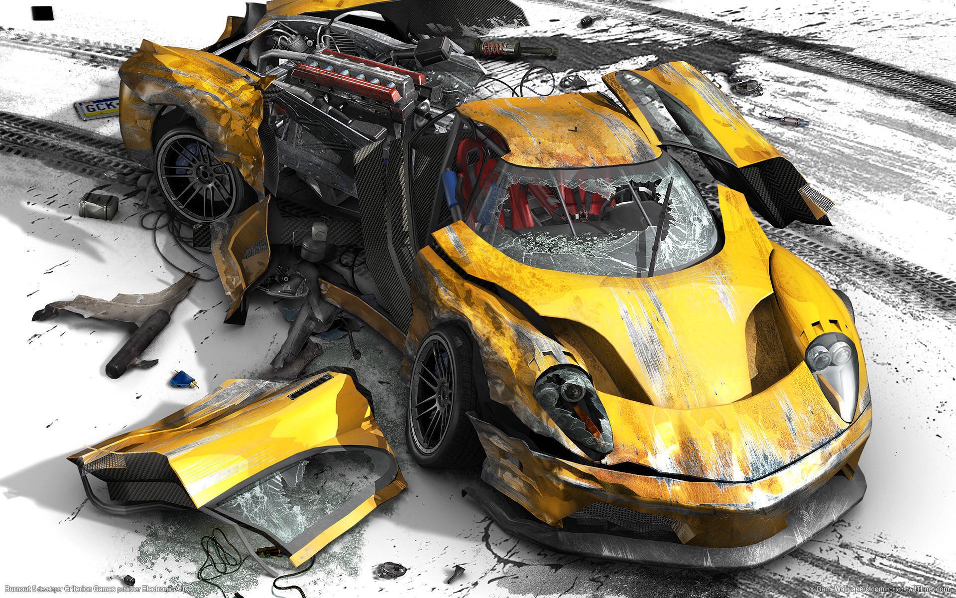 unfall katastrophe kaputt gelb burnout paradise