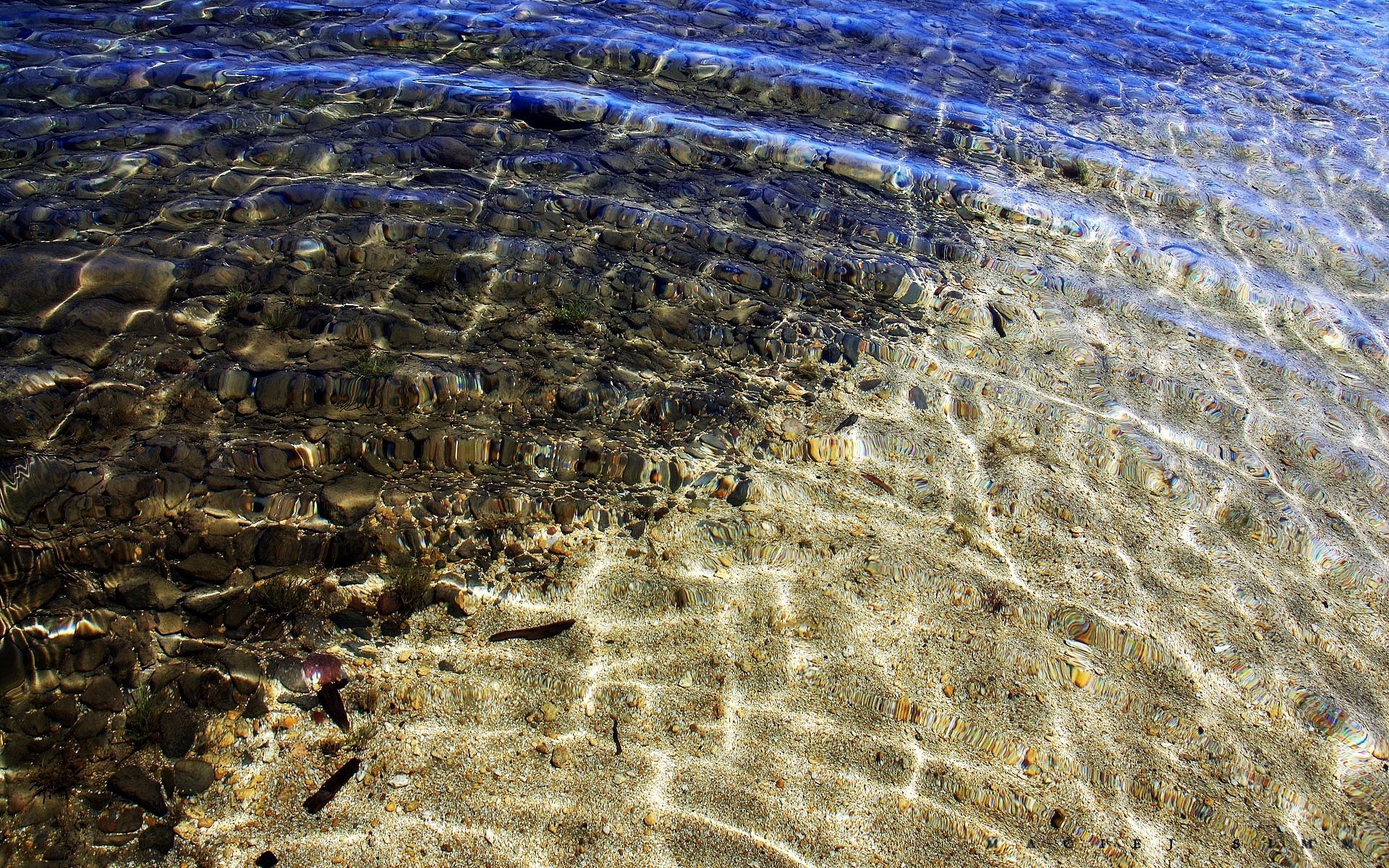 water stones sand