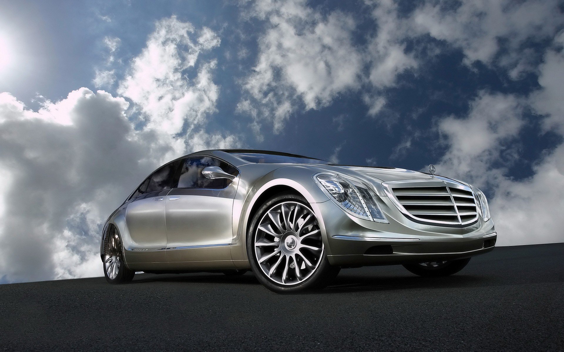 mercedes-benz f700 concepto nubes cielo reflexión