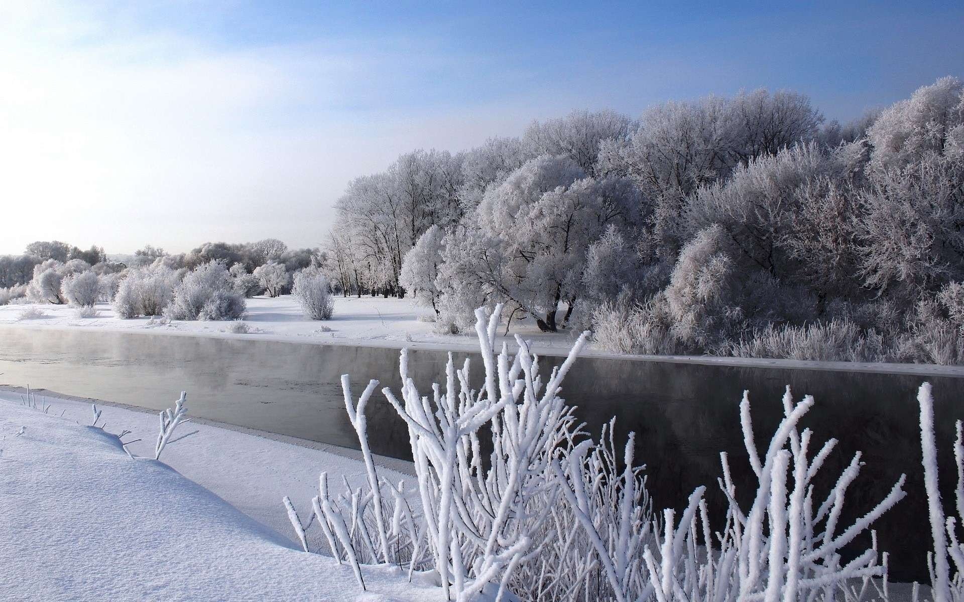 natura śnieg rzeka