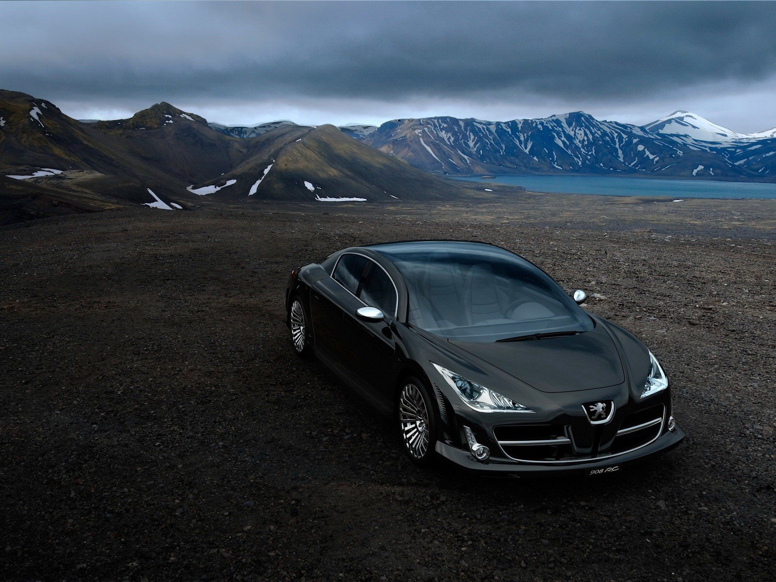 black peugeot concept mountain