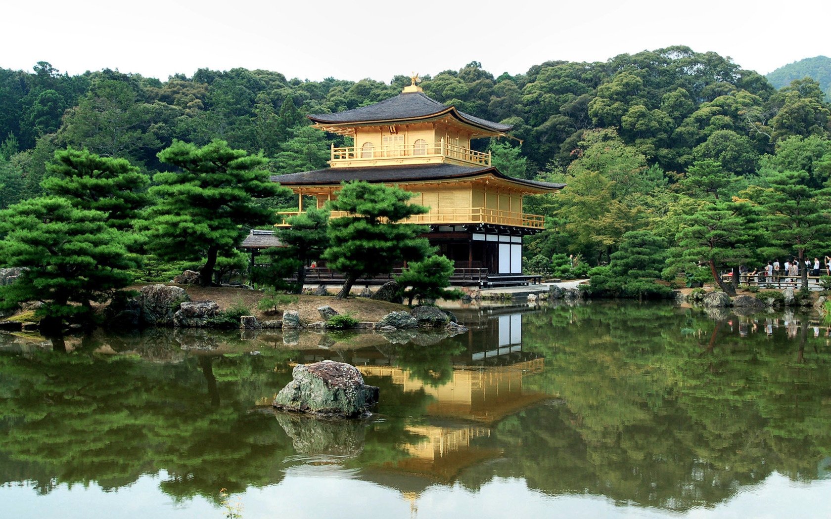 japon arbres rivière pagode