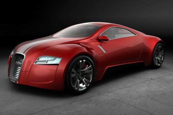 Nouveau concept d Audi rouge