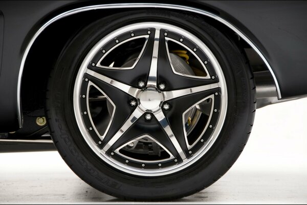 Dodge challenger on alloy wheels chrome