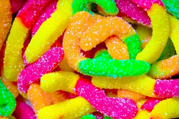 Bright sweets. Marmalade worms