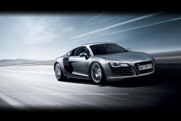 Beautiful Audi car on the motorway