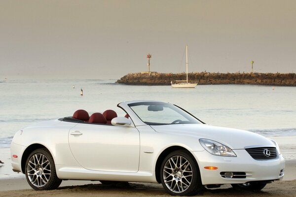 Lexus cabriolet sur la baie