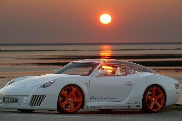 Chic tuning at sunset, the concept of auto zazen