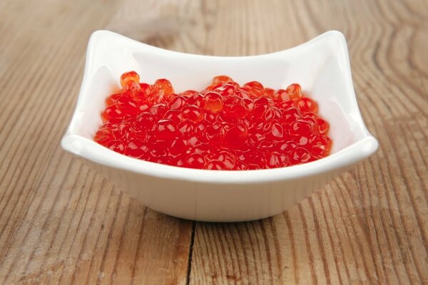 Fresh delicious red caviar