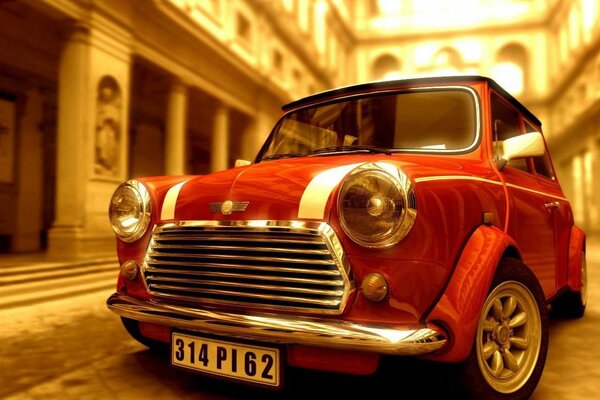 Red attractive mini car