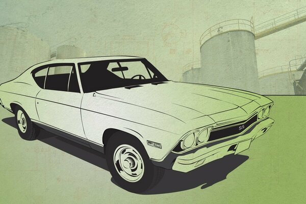 Imagen vectorial del vehículo chevrolet chevelle ss