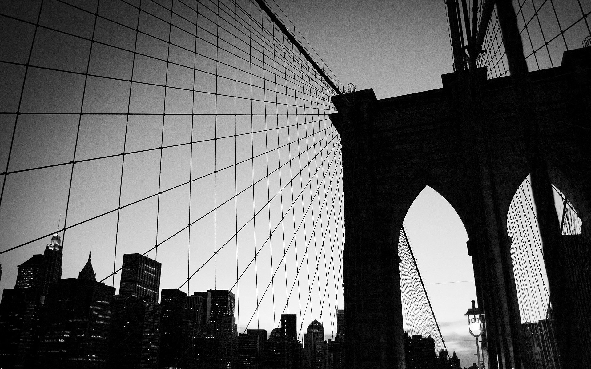 brücke gitter bogen schwarz und weiß new york