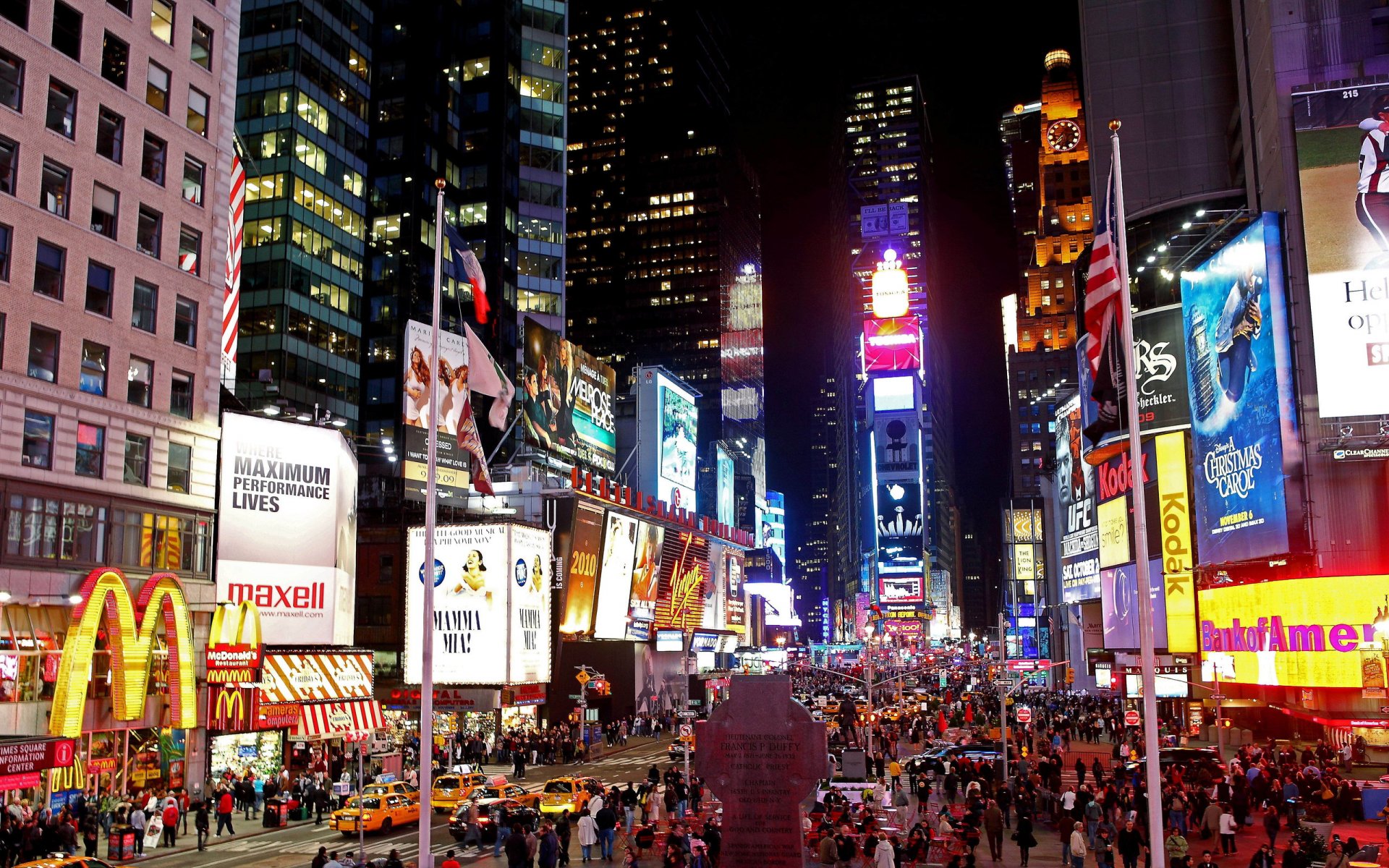 times square at night new york night