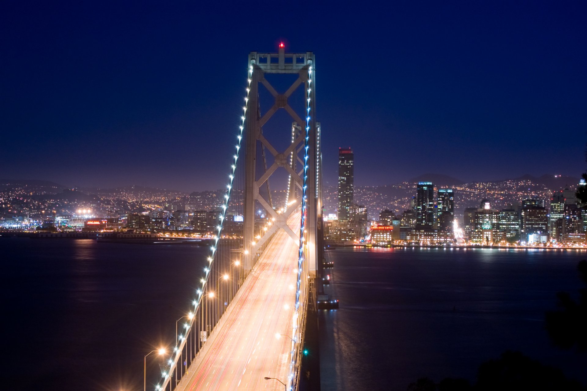 bridge river night light