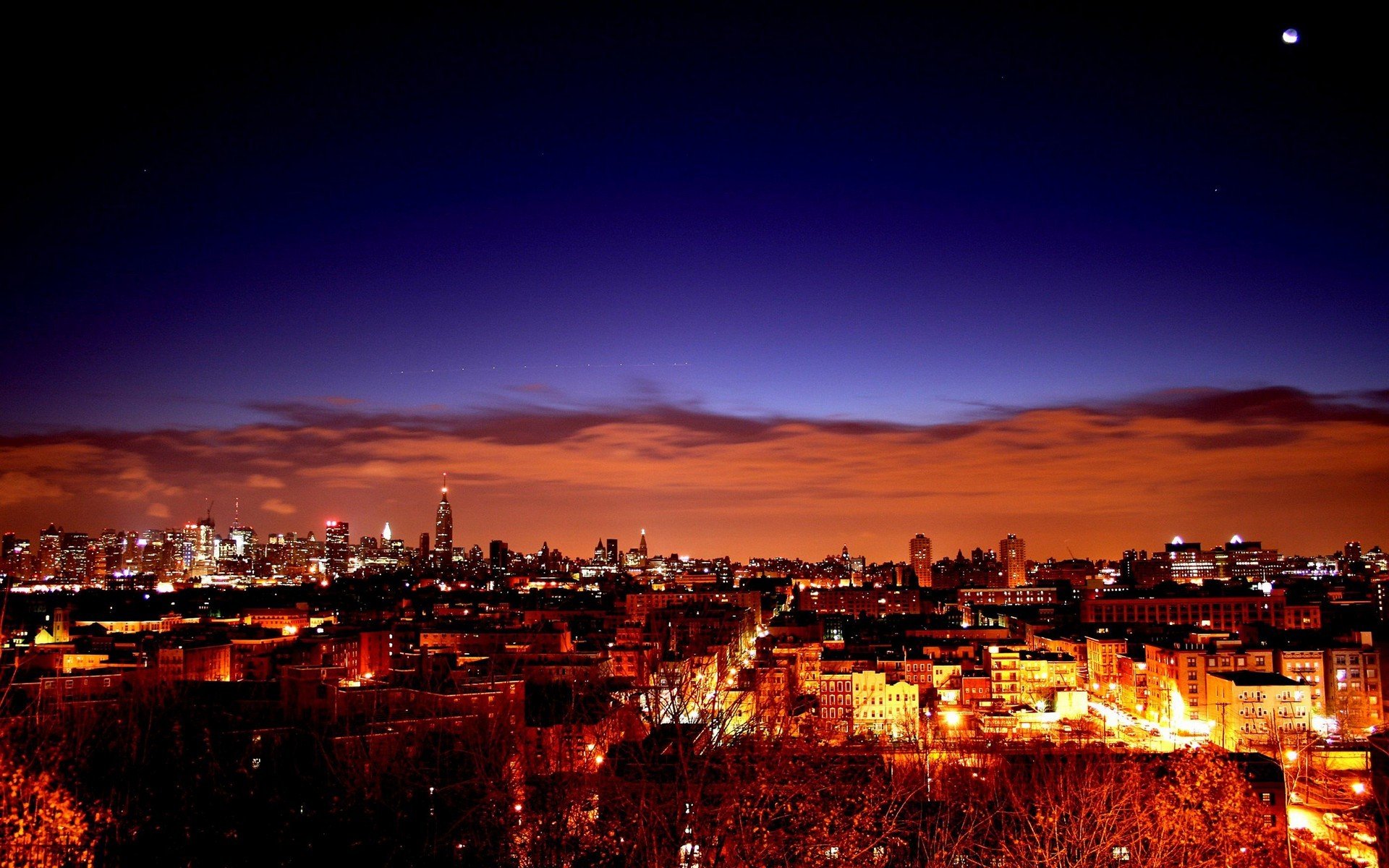 tramonto città cielo infernale cielo