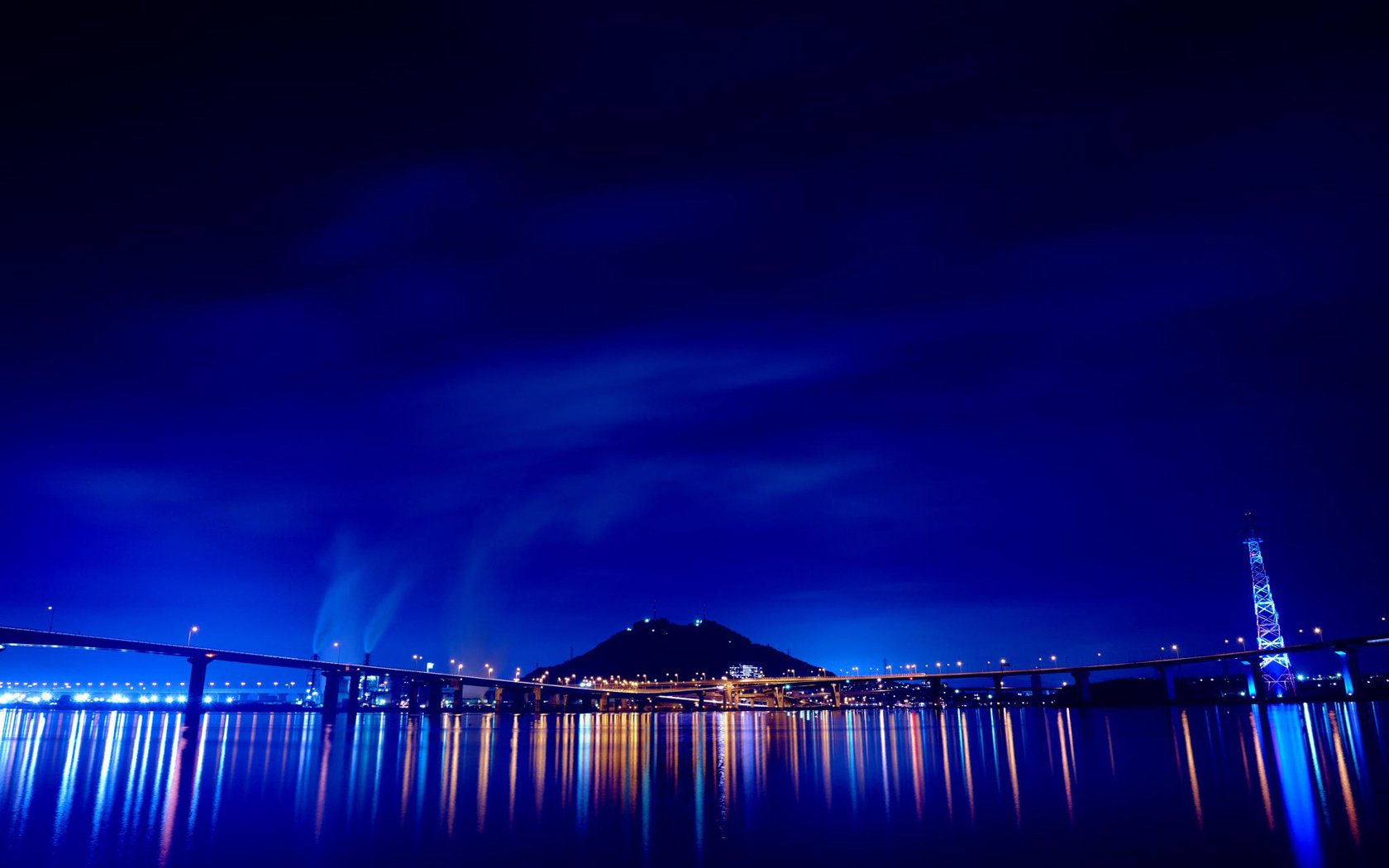 puente noche luces