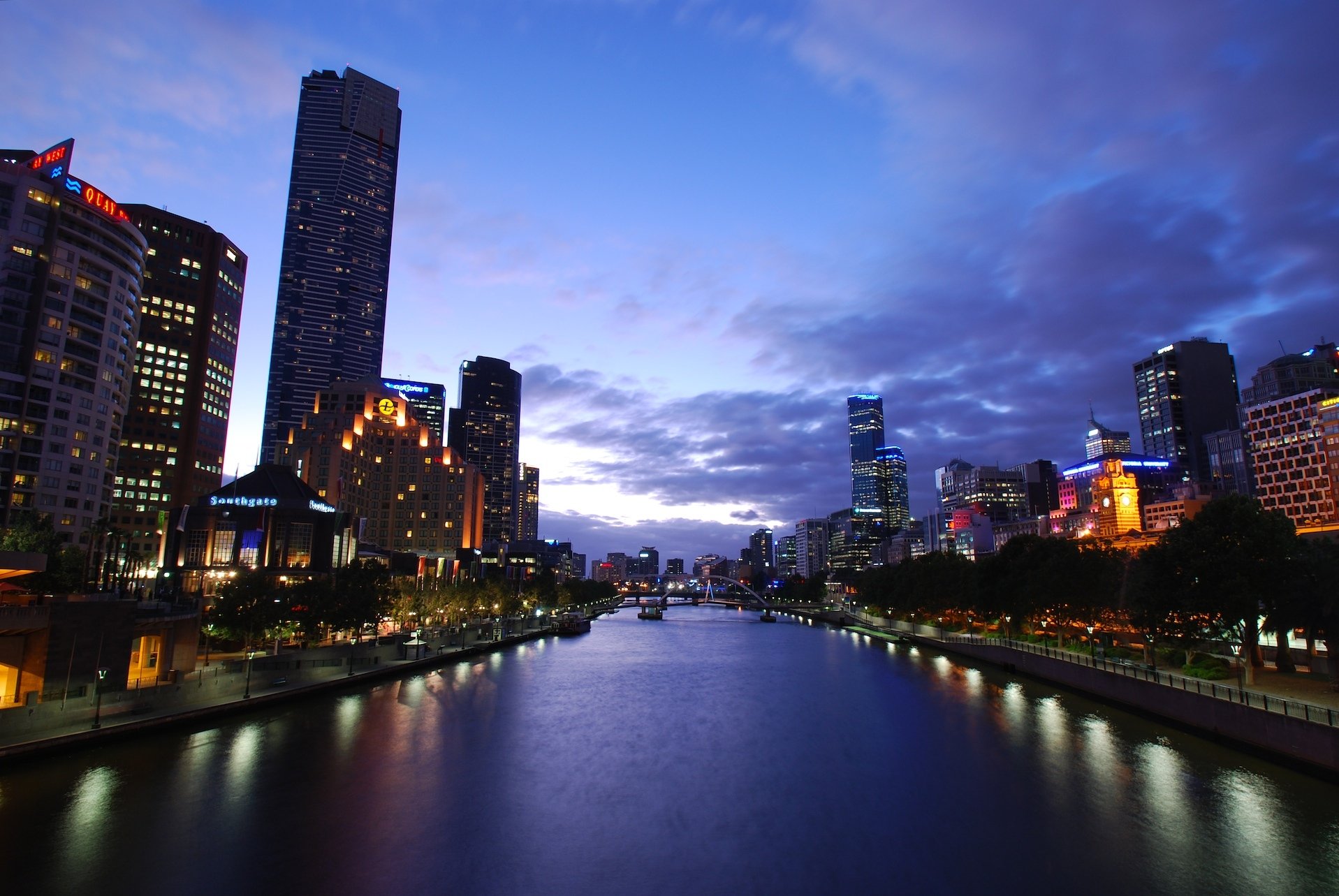 yarra twilight melbourne twilight river building