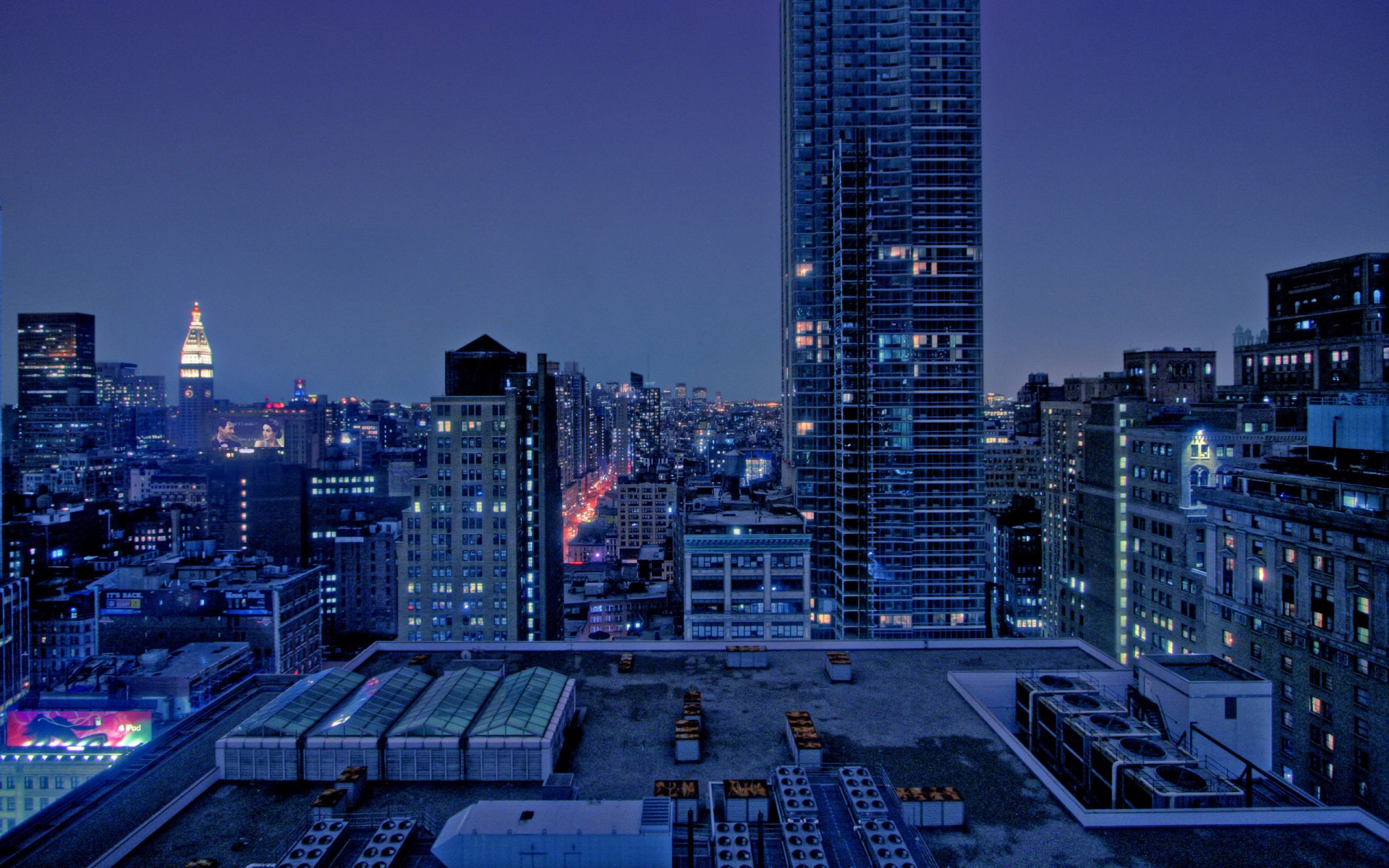 ville nuit maison vue paysage