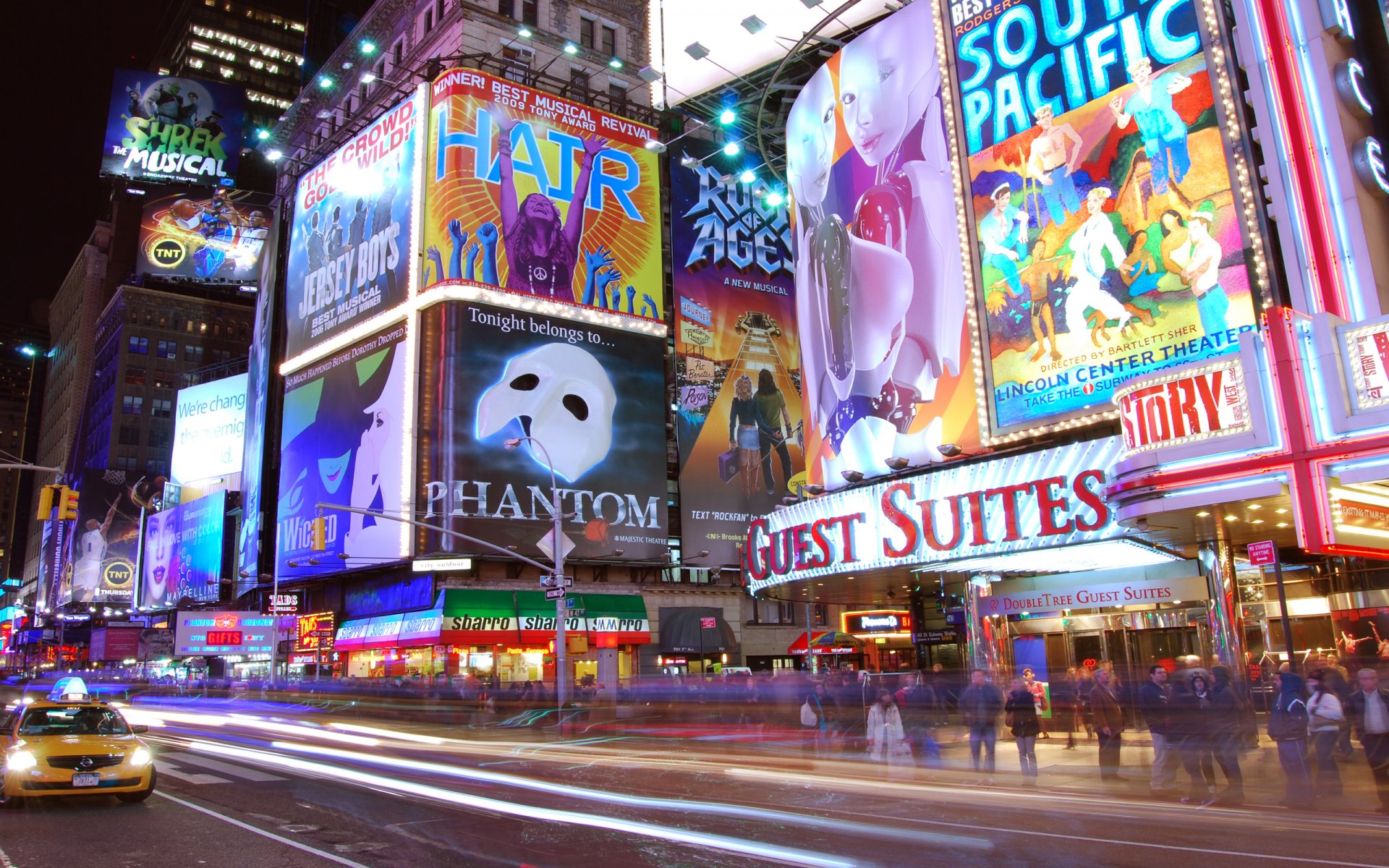 times square new york city nacht lichter werbung