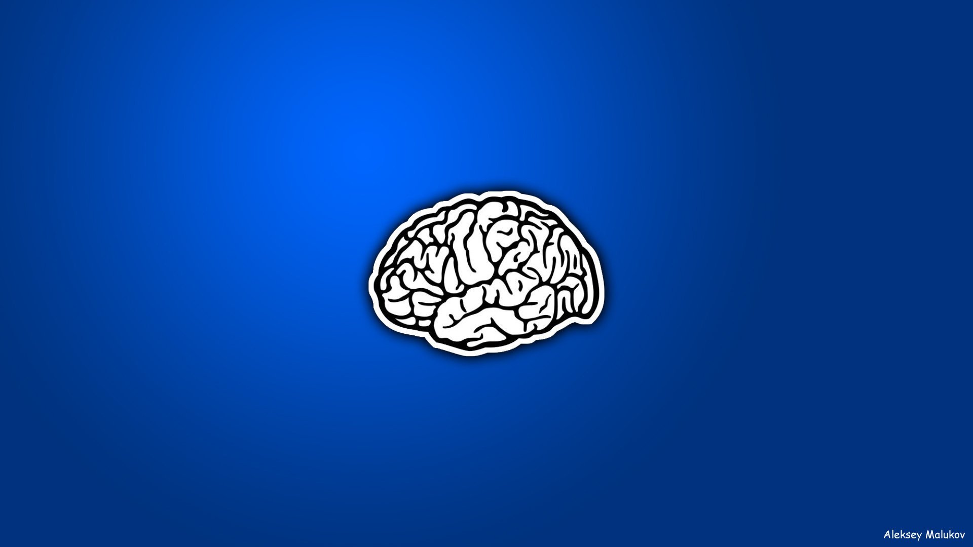 minimalism brain blue background idea 1920x1080