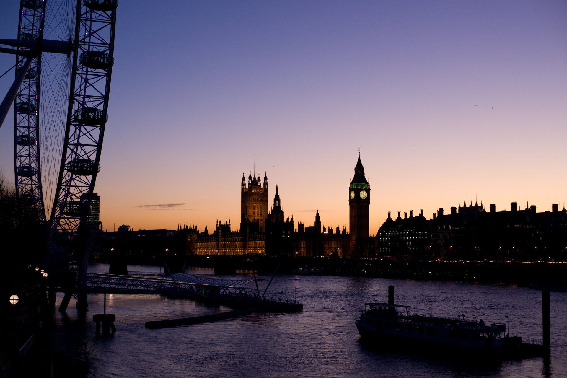 london big ben fluss schiff rad riesenrad