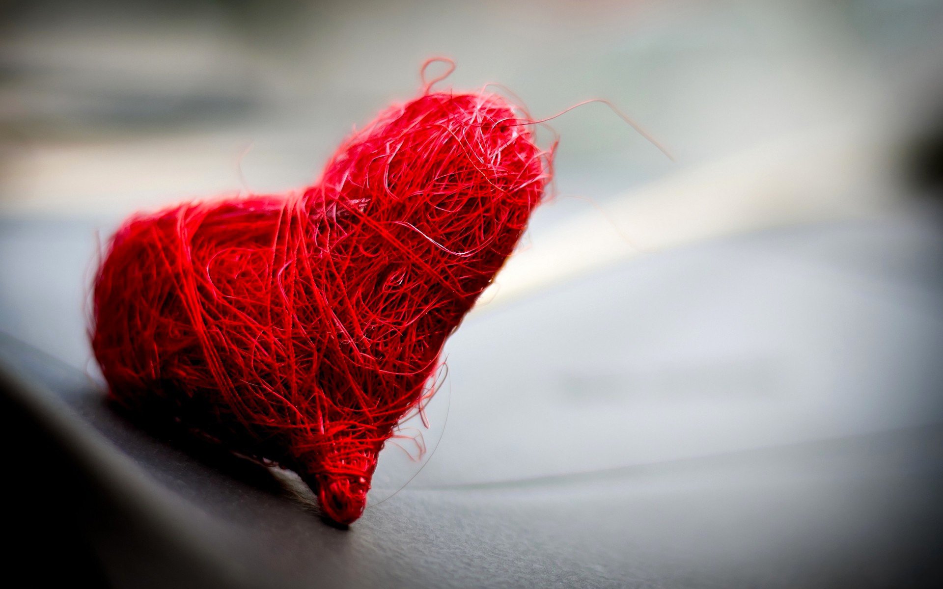 romantic macro red heart gently