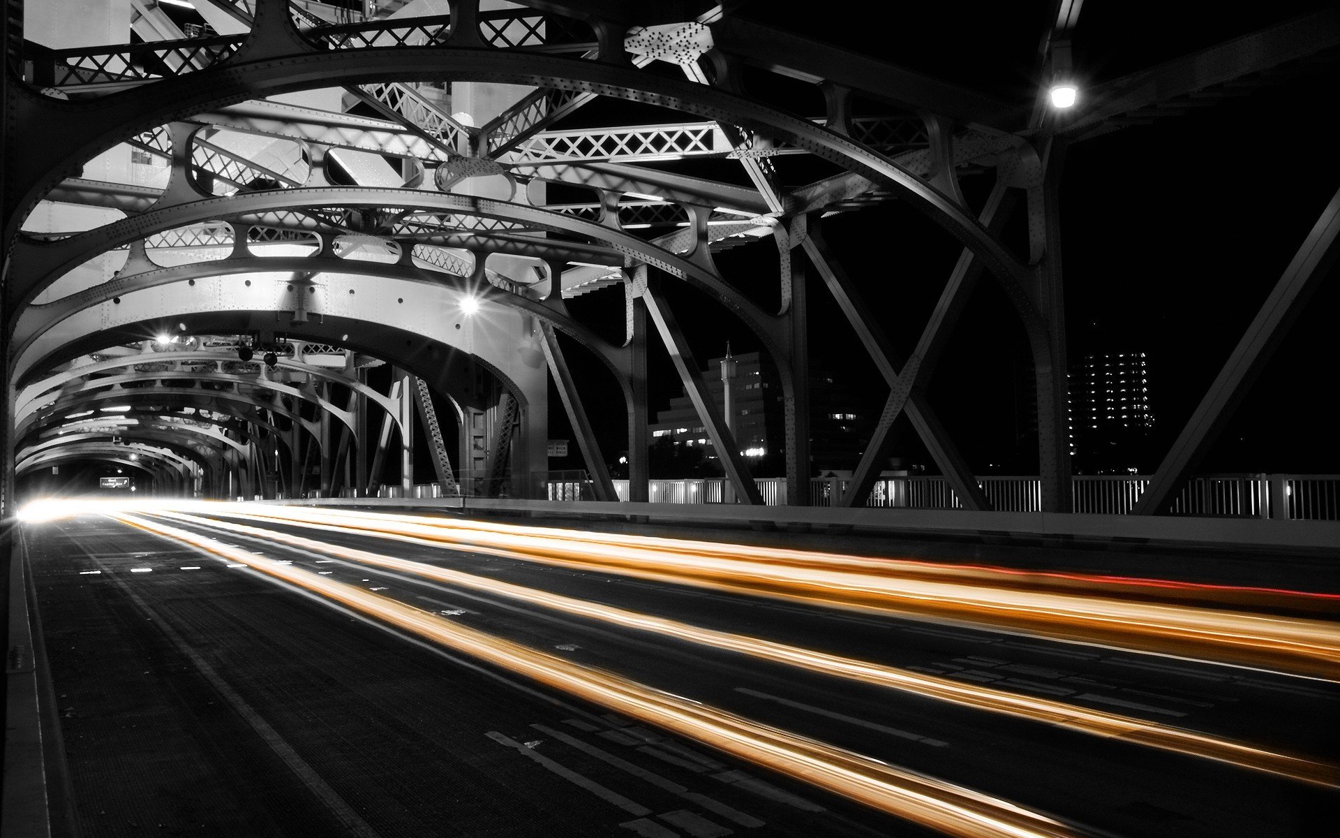 brücke straße nacht lichter