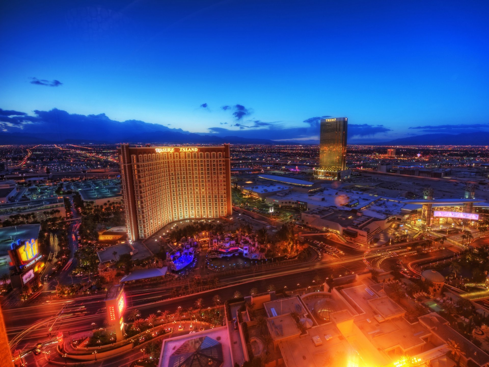 town night lights hdr