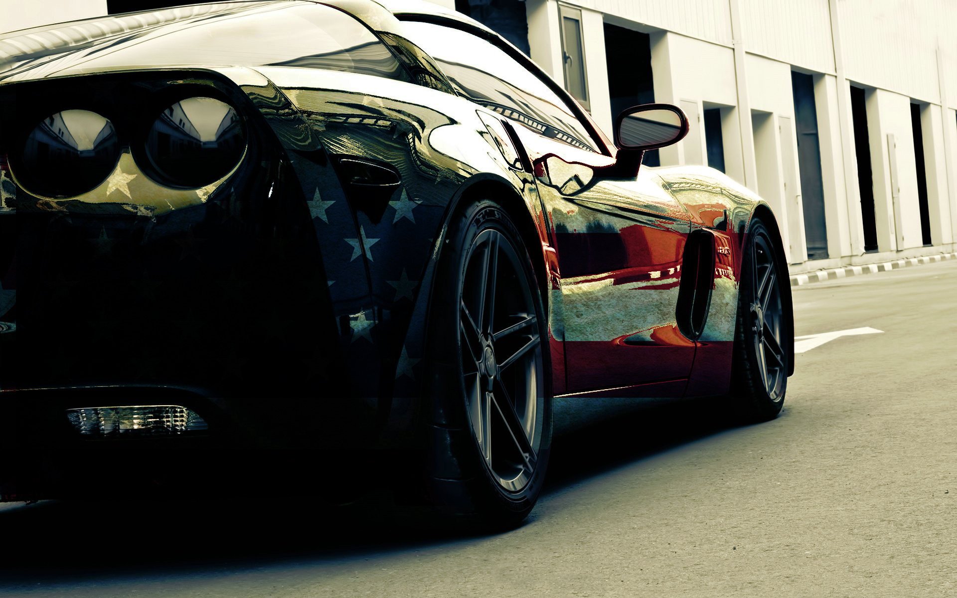 corvette auto drapeau z06 cars étoiles voiture