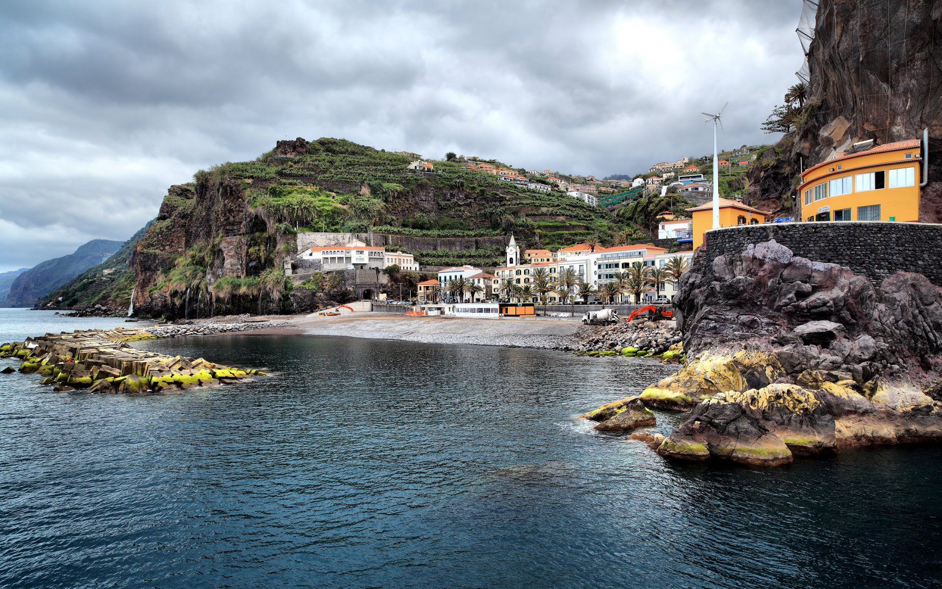 ponta do sol bay portugal ocean hdr