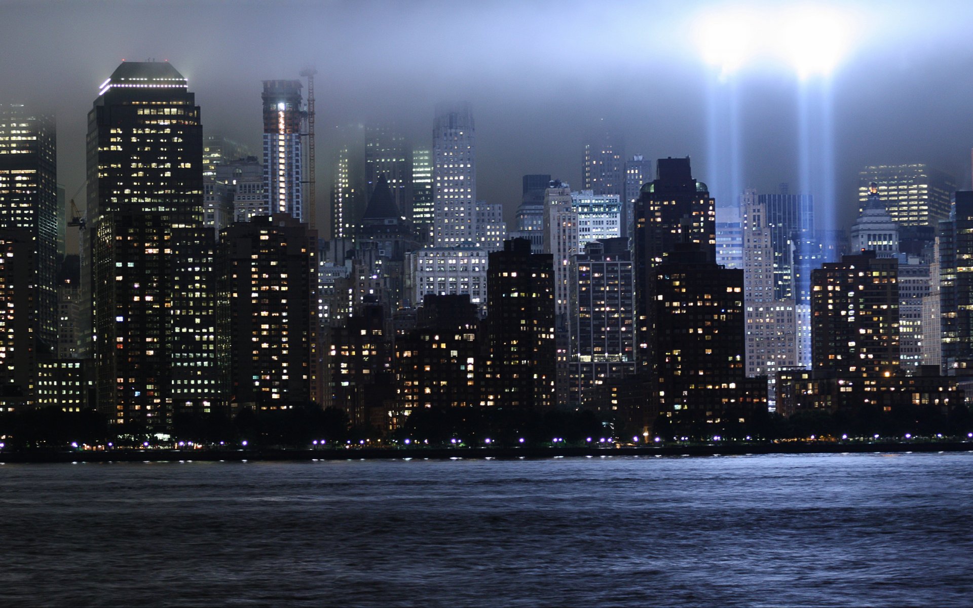 wolkenkratzer new york city cmt world trade center licht strahlen memorial