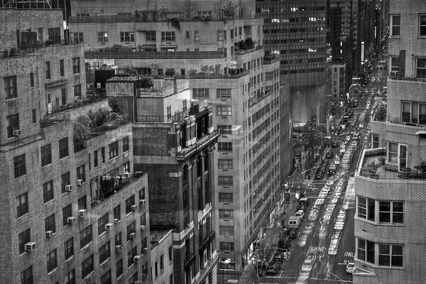 Rain in New York evening