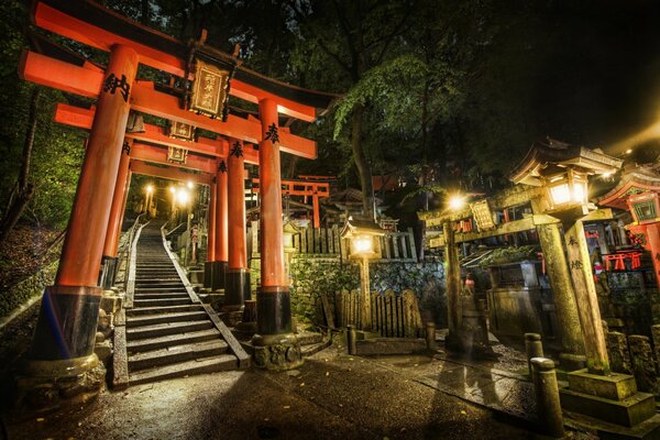 Endless stairs with hieroglyphs in China