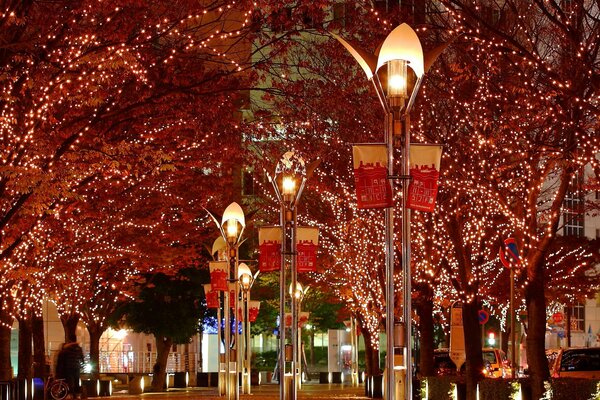 Abendlichter der festlichen Stadt