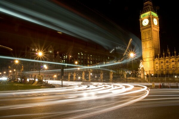 Westminster luces de Londres en la noche