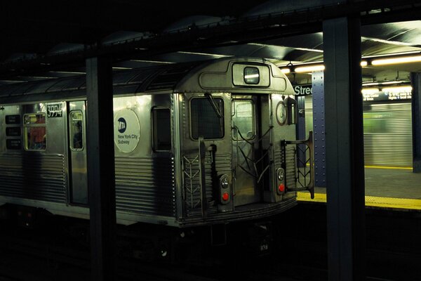 Creative train at the metro station