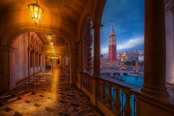 Corridor in lights Venice