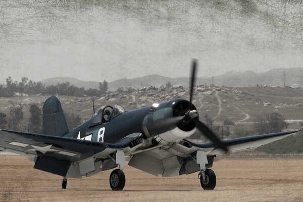 Avion noir à l aérodrome de la ville