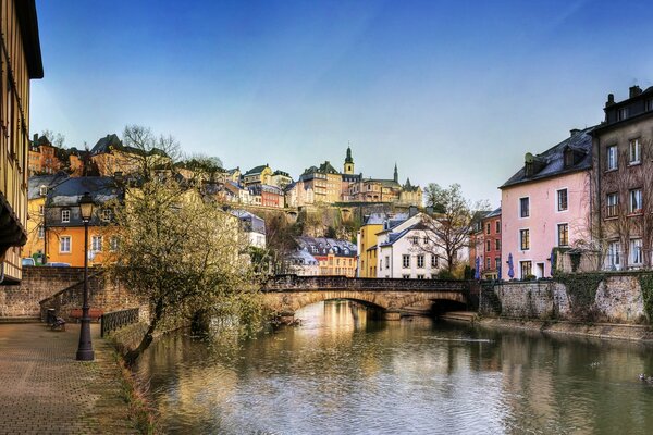 Luxembourg street landscapes on wallpaper