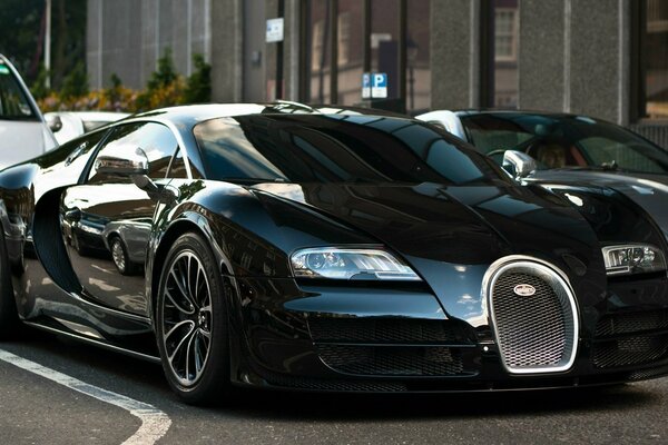 Bugatti super coche en la carretera