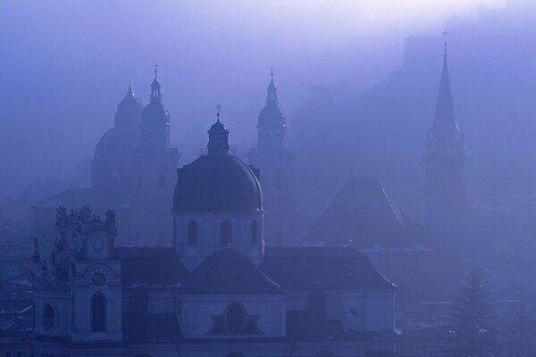 Foggy morning Salzburg at home