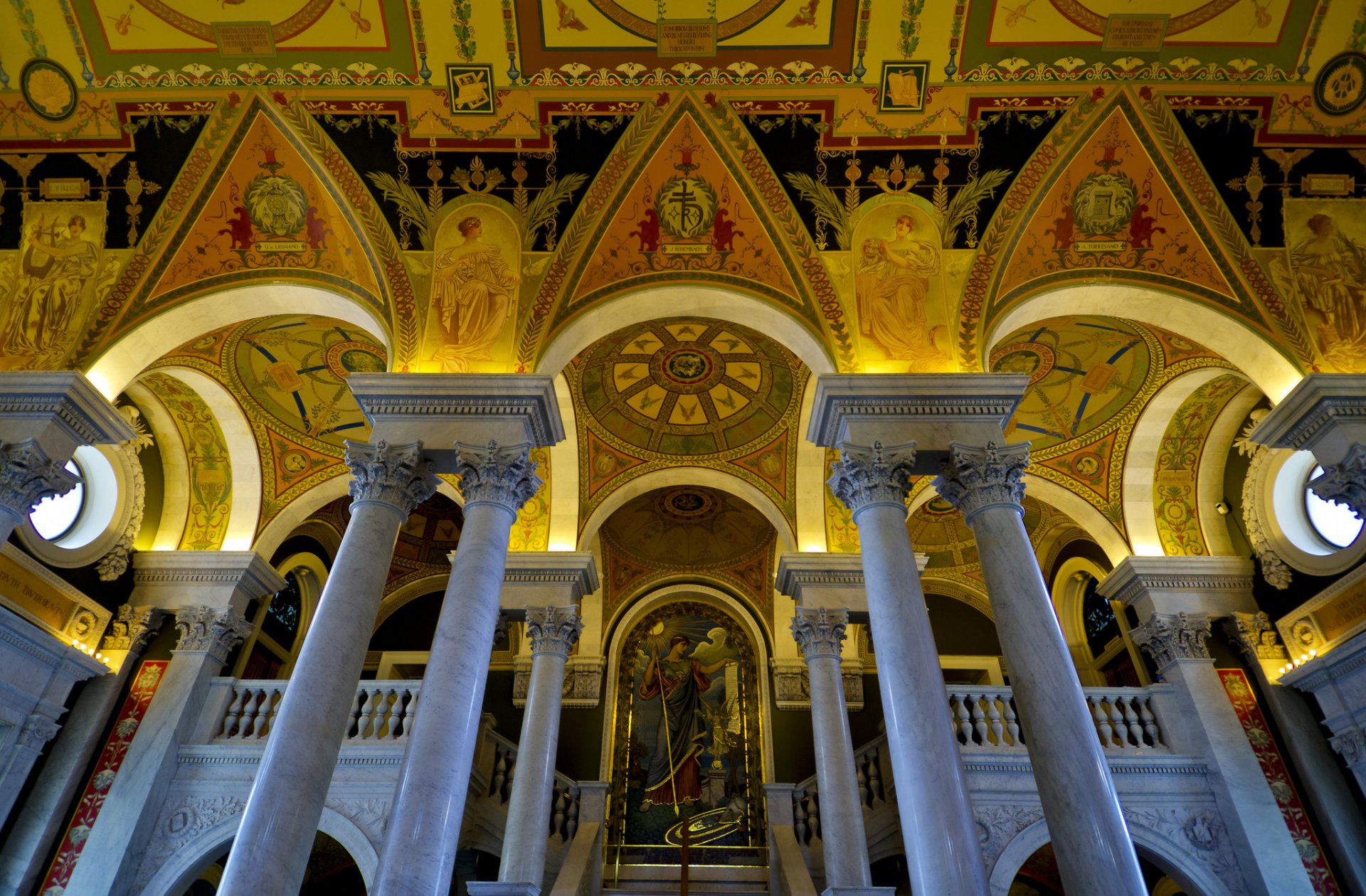 library of congress washington usa säule bogen licht