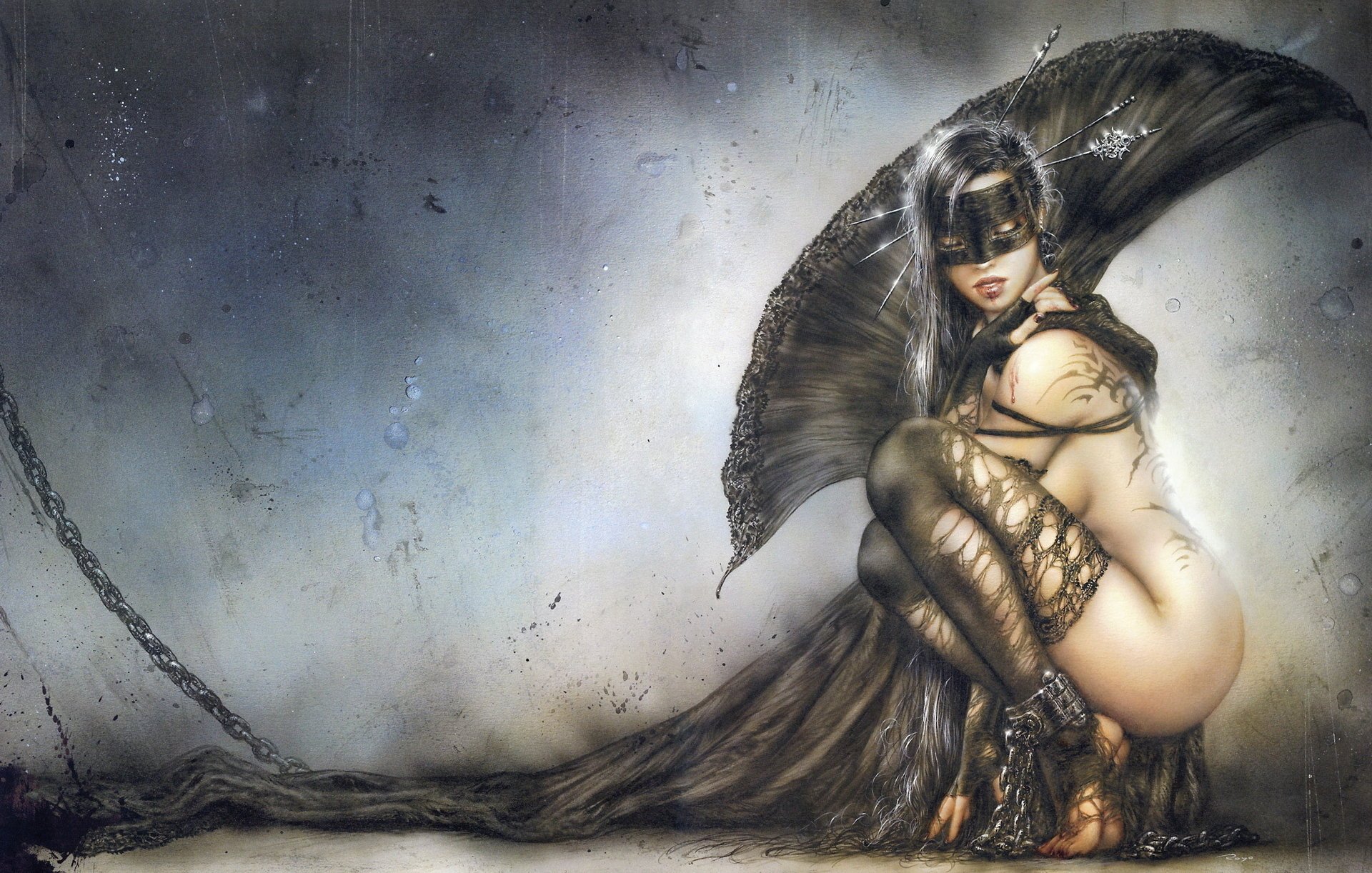 the needles of joy canadals chaînes rayons masque luis royo fille